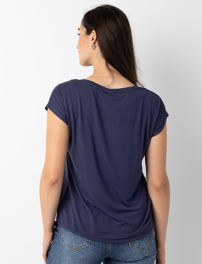 T-shirt imprimé à ourlet ajustable