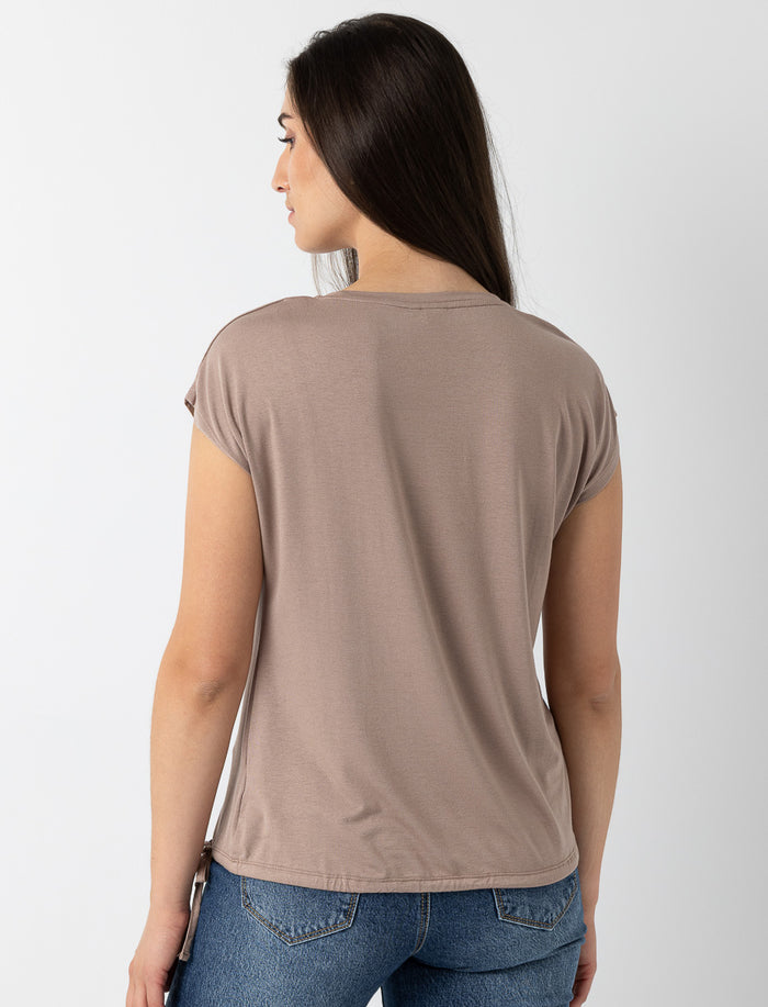 T-shirt imprimé à ourlet ajustable
