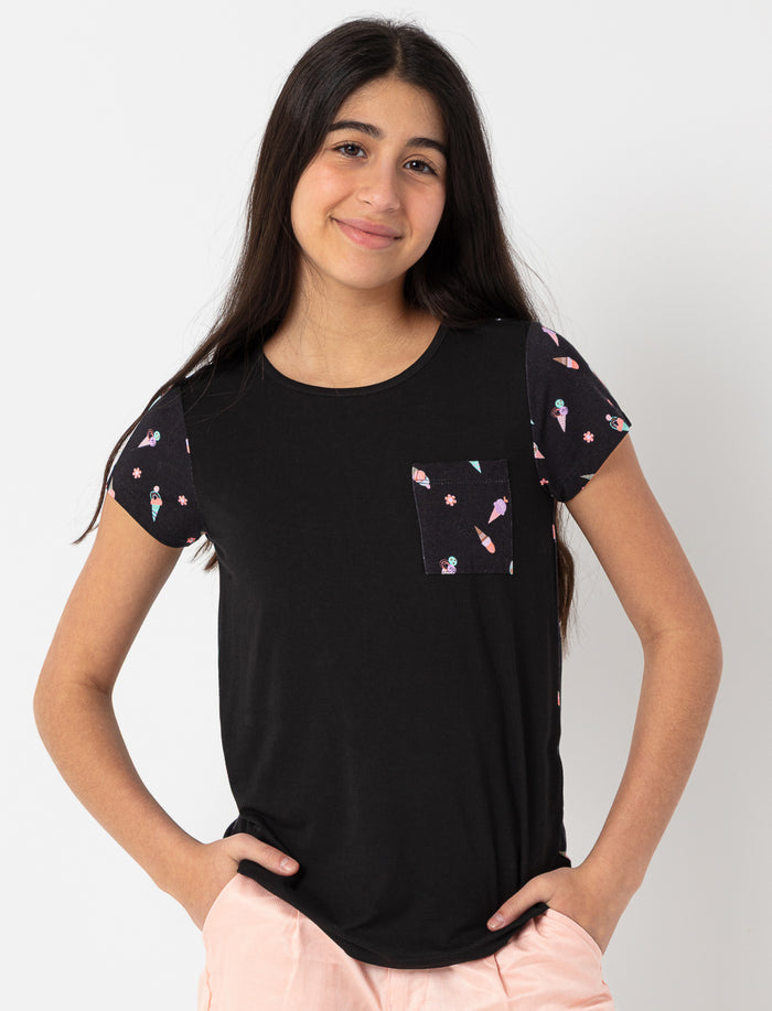 T-shirt imprimé à poche