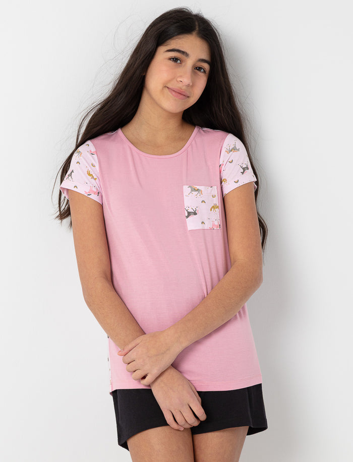 T-shirt imprimé à poche