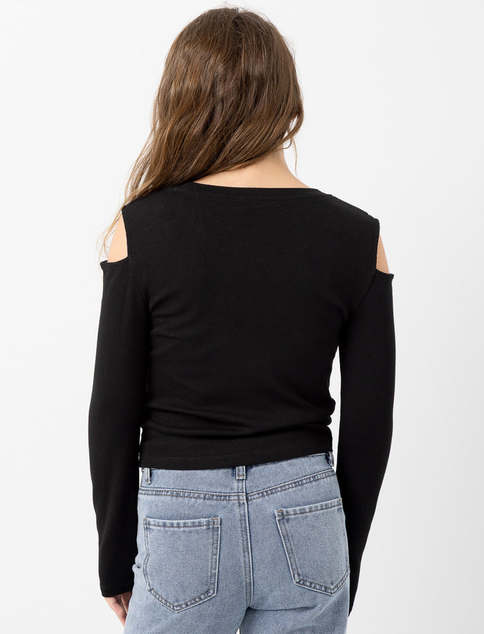 T-shirt semi-ajusté à épaules dégagées