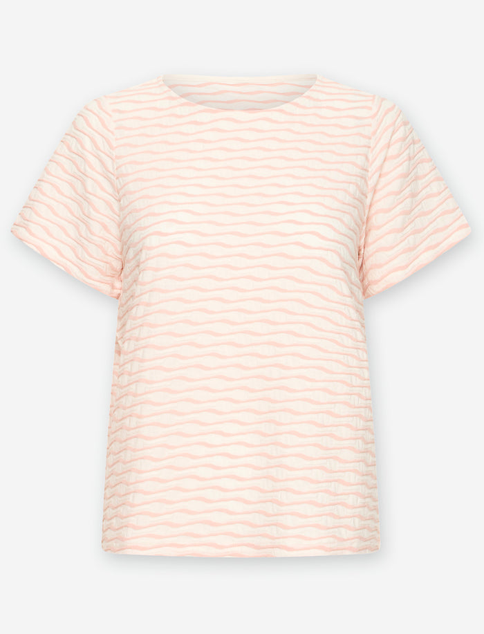 T-shirt texturé à rayures ondulées