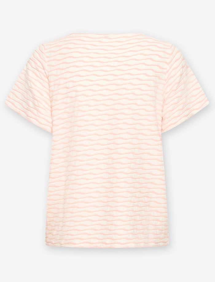 T-shirt texturé à rayures ondulées