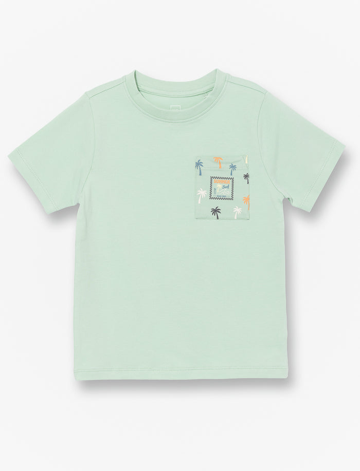 T-shirt uni à poche imprimée