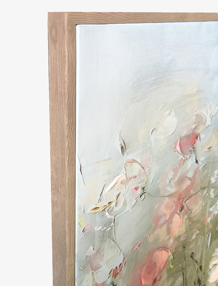 Toile encadrée fleurs en relief