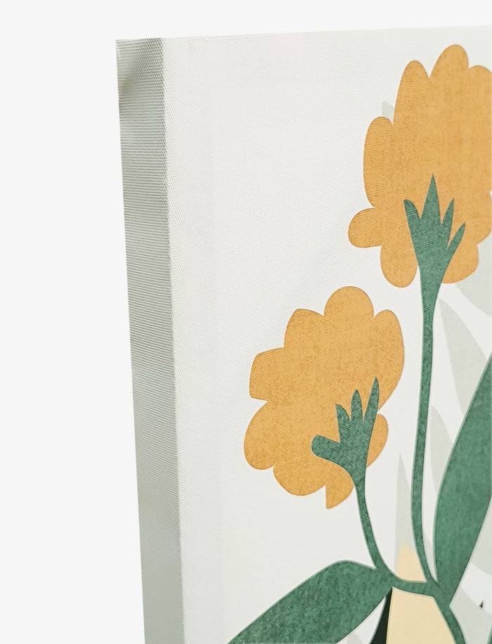 Toile imprimée fleurs et feuillage
