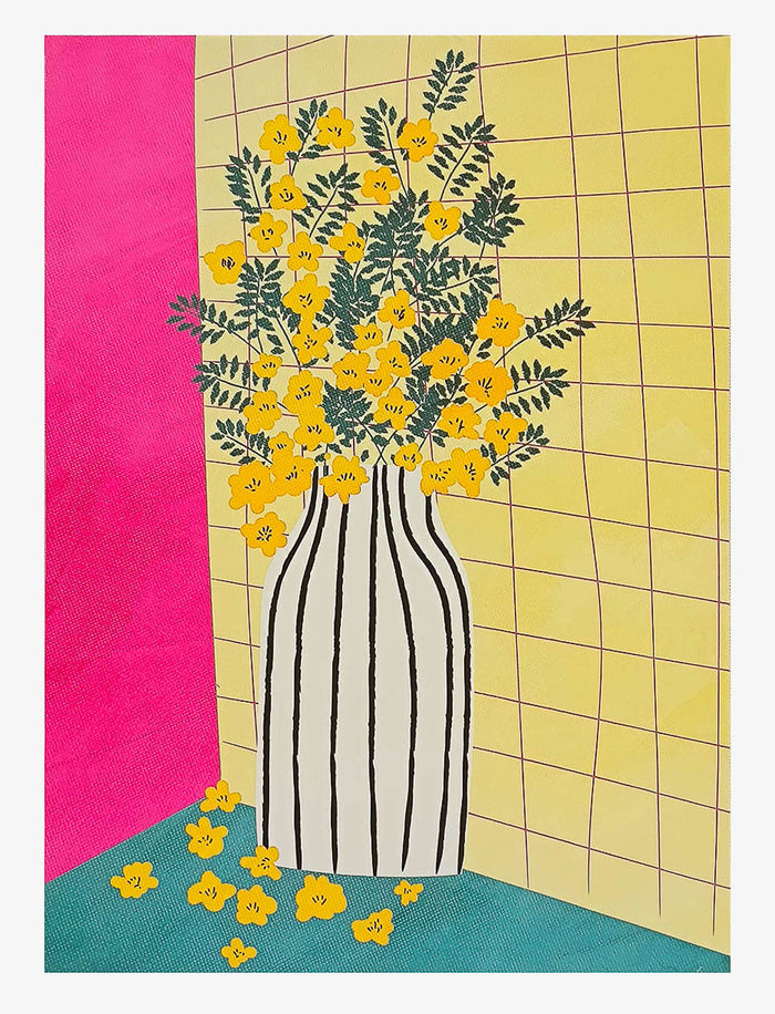 Toile imprimée vase et fleurs