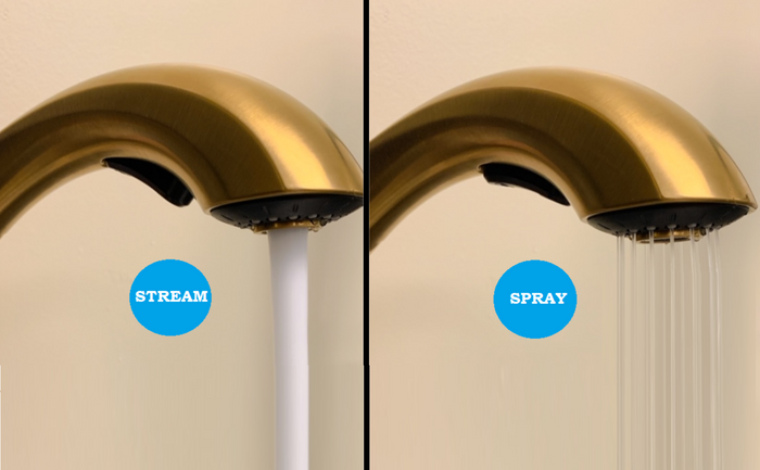 Two-Function Brushed Gold Pullout Kitchen Faucet Spray Head