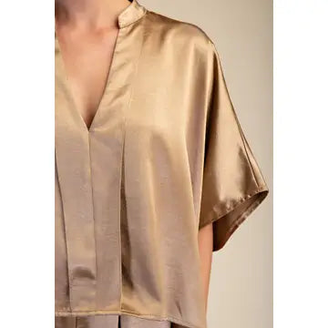 V-Neck Oversize Top - Greige Goods
