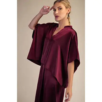 V-Neck Oversize Top - Greige Goods