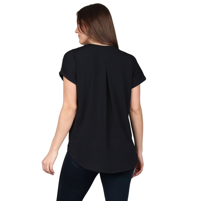 V-Neck Pleated Tunic Plus
