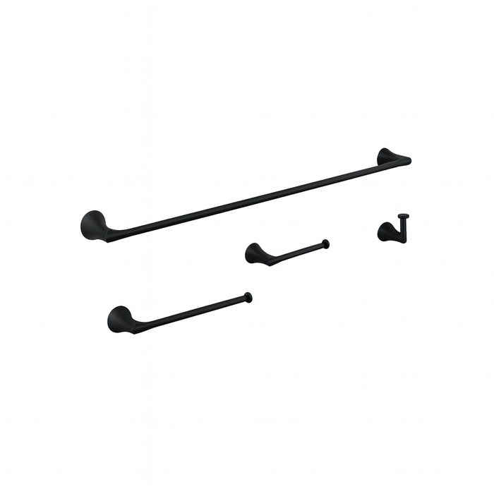 Verdessa Matte Black Four-Piece Bathroom Accessory Set