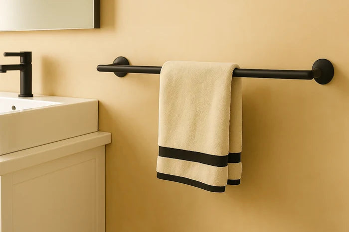 Verdessa Matte Black Four-Piece Bathroom Accessory Set
