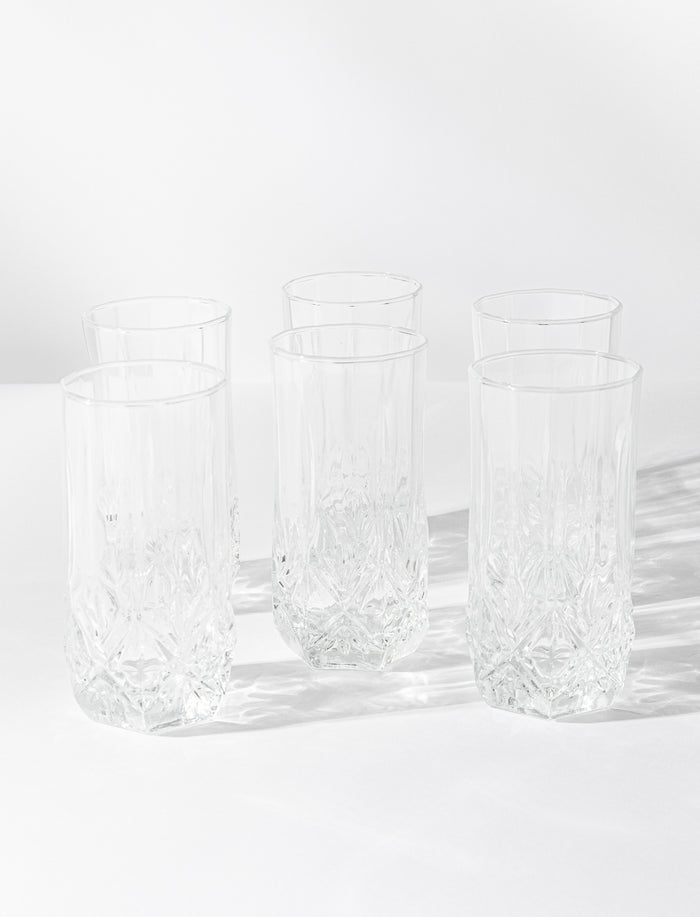 Verres Brighton en verre travaillé - ensemble de 6