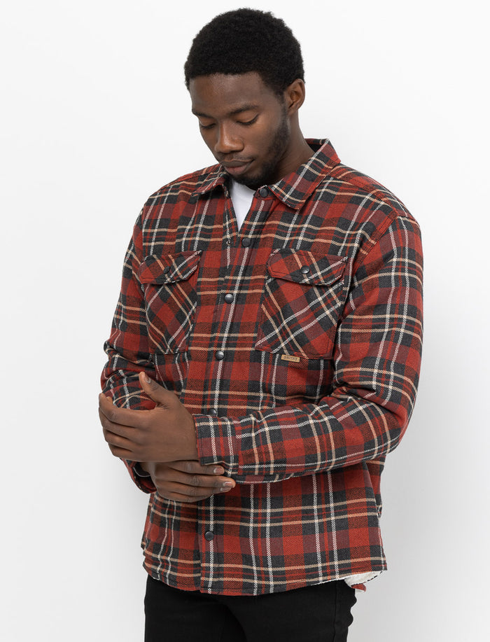 Veste à carreaux doublée en sherpa