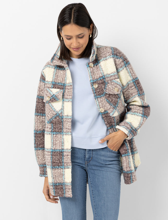 Veste-chemise à carreaux à poches