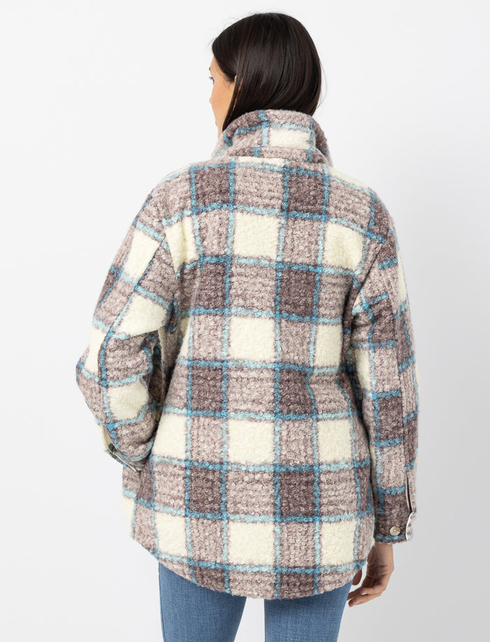 Veste-chemise à carreaux à poches