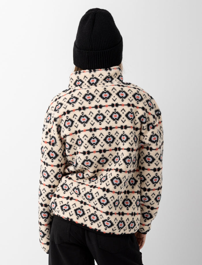 Veste zippée en sherpa à motif aztèque