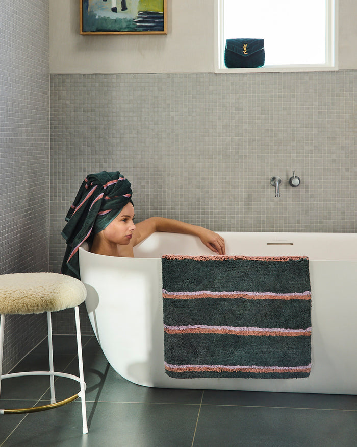 Wakame Crush Stripe Bamboo Terry Bath Towel