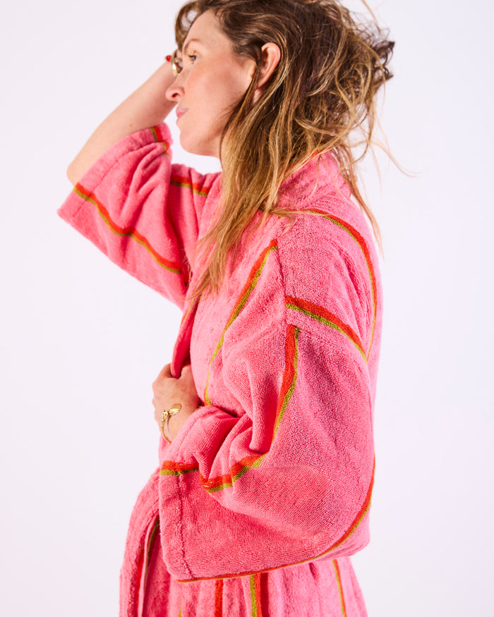 Wategos Soiree Stripe Bamboo Terry Bath Robe