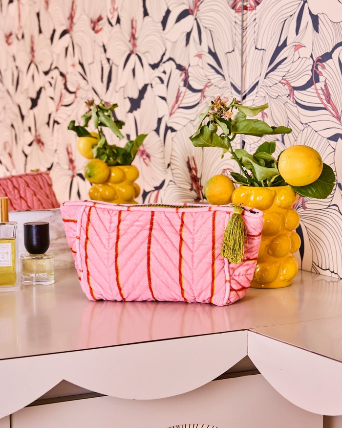 Wategos Soiree Stripe Velvet Toiletry Bag