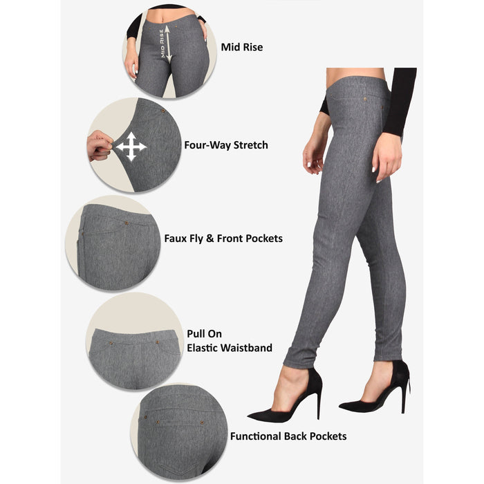 Women's Solid Denim Jeggings
