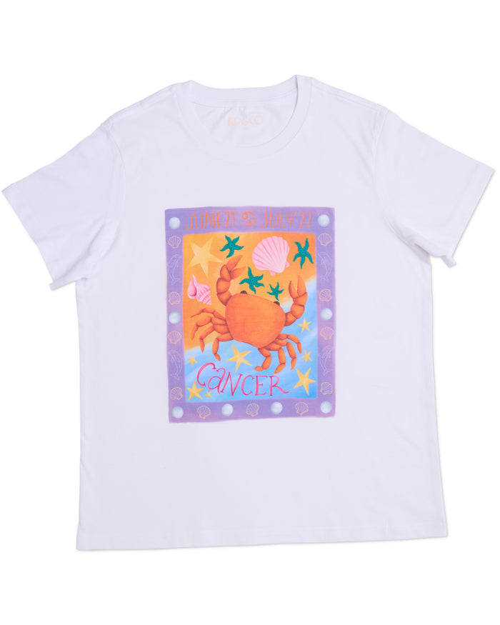 Zodiac Cancer Adult Organic Cotton T-shirt