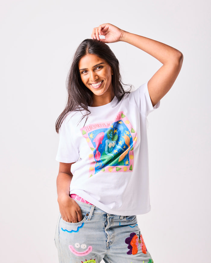 Zodiac Pisces Adult Organic Cotton T-shirt